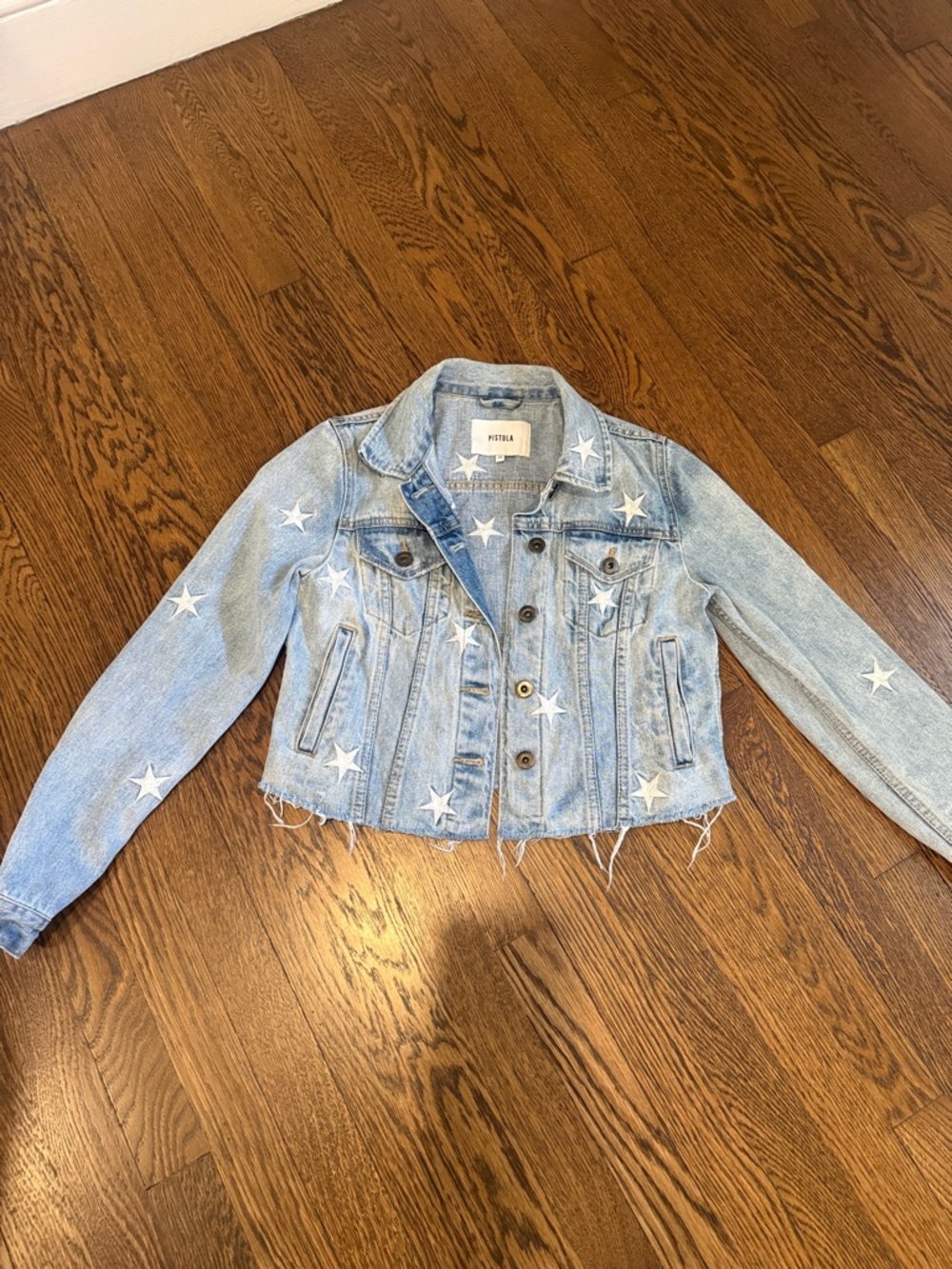 pistola Light Blue Star Embroidered Denim Jacket